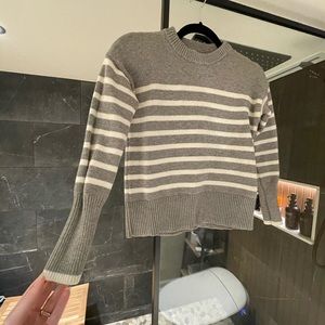 Philosophy Crop Grey White Striped Sweater XS